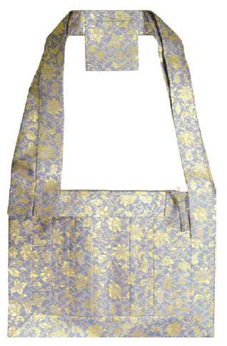 正絹平紗 尺絡子（桧垣に葡萄唐草 紺／鼠）