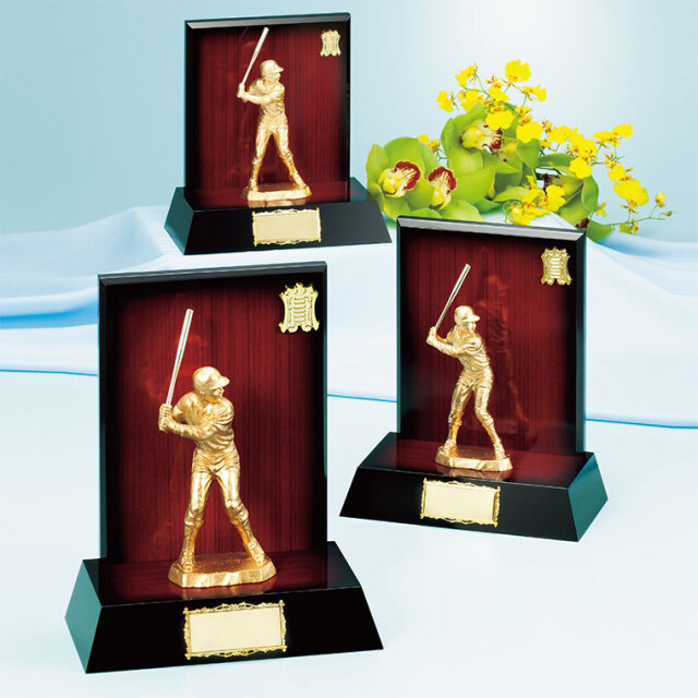 表彰記念盾 野球専用表彰記念楯（金属製バッター人形付） K-5083