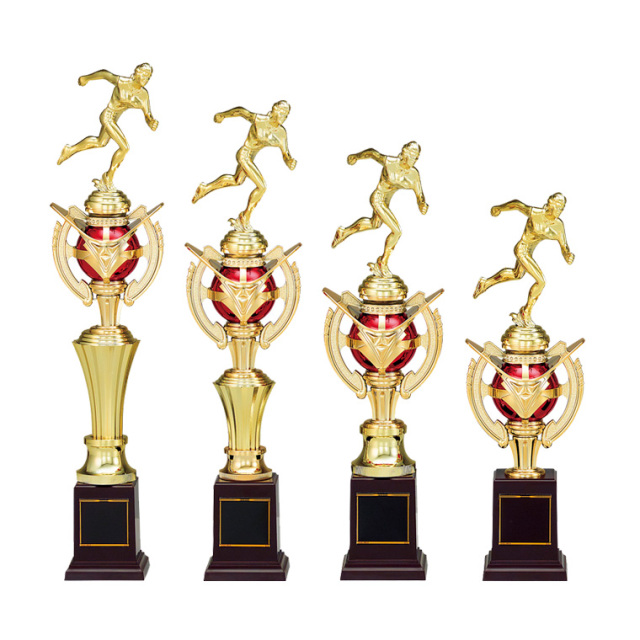 プラスチック人形付き・樹脂製優勝トロフィー　赤青トロフィー