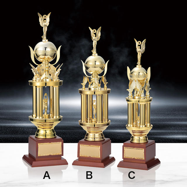優勝トロフィー金属人形付き　表彰記念