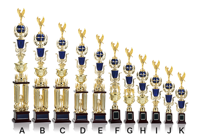 優勝トロフィー金属人形付き　表彰記念