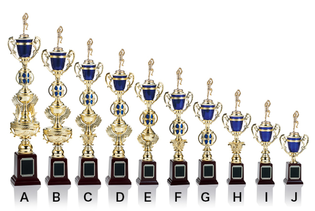 優勝トロフィー金属人形付き　表彰記念