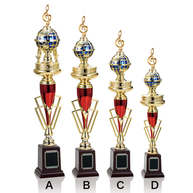 優勝トロフィー金属人形付き　表彰記念