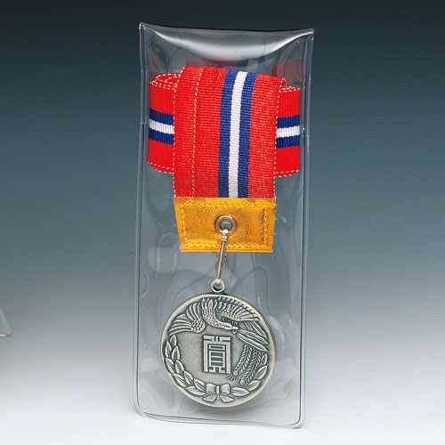 首掛リボン付き軟質ビニールケース入りメダル