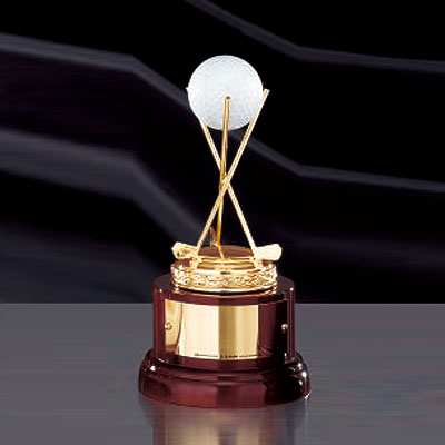 ホールインワン記念品トロフィー 木製枠ガラスケース付き BT3502