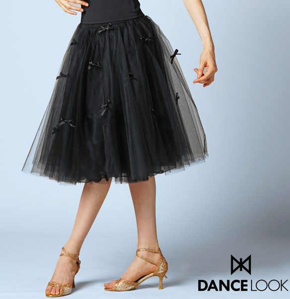 ダンスファッション・マツヤ】ラブリボン装飾エレガントスカート