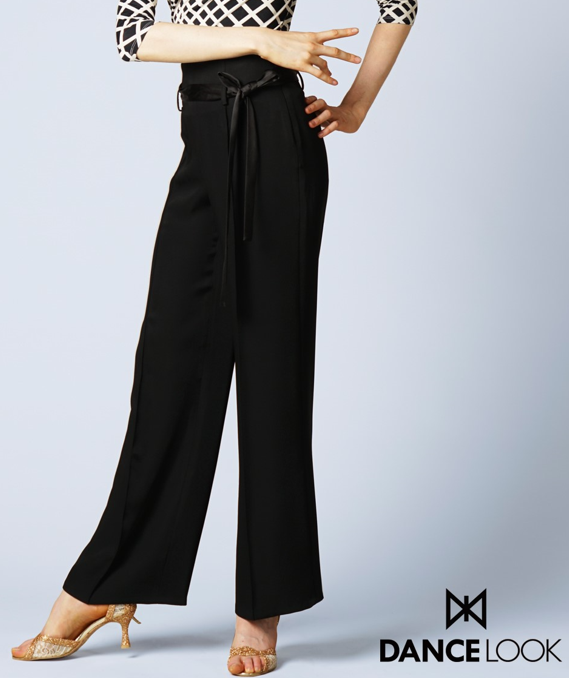 ダンスファッション・マツヤ】ハイウエストサテンリボン付きパンツ