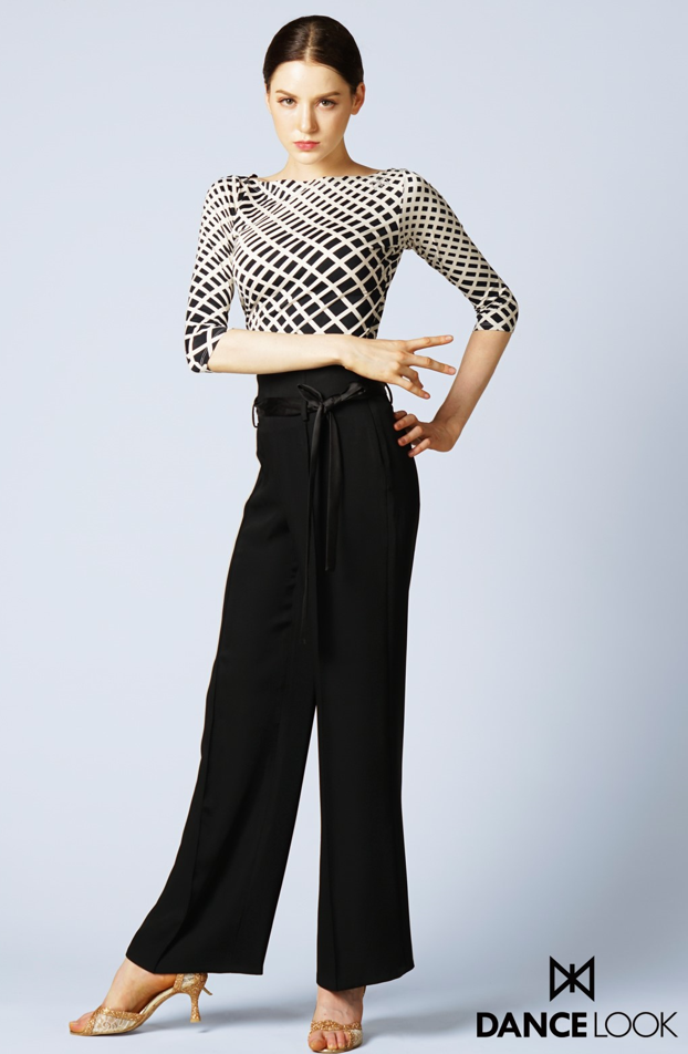 ダンスファッション・マツヤ】ハイウエストサテンリボン付きパンツ