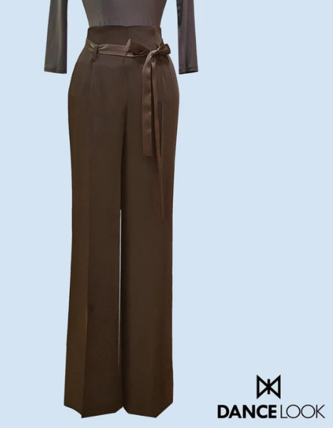 ダンスファッション・マツヤ】ハイウエストサテンリボン付きパンツ