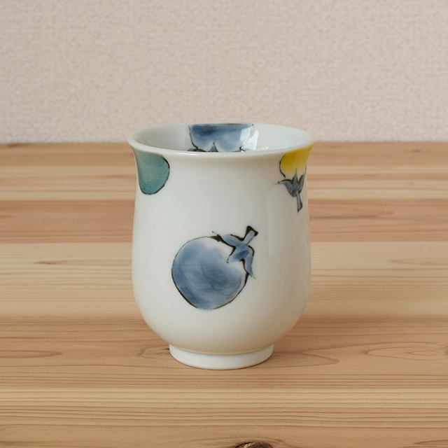 波佐見焼 松幸陶芸】色彩なす 湯呑（大）