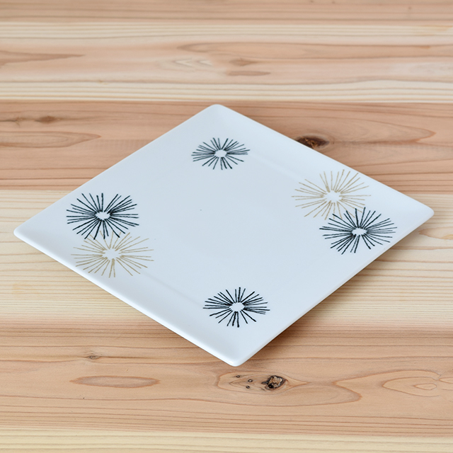 波佐見焼 一龍陶苑】アクセント 正角プレート