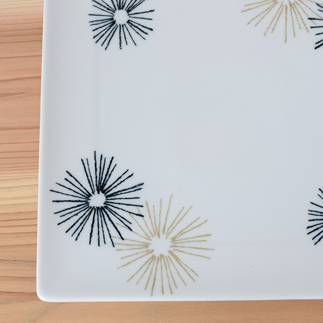 波佐見焼 一龍陶苑】アクセント 正角プレート