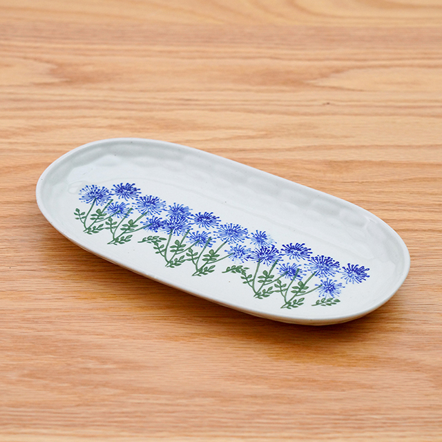 波佐見焼　団陶器　和食器　器　器好き セリジエ　野花　軽々楕円皿（黄）　勲山窯