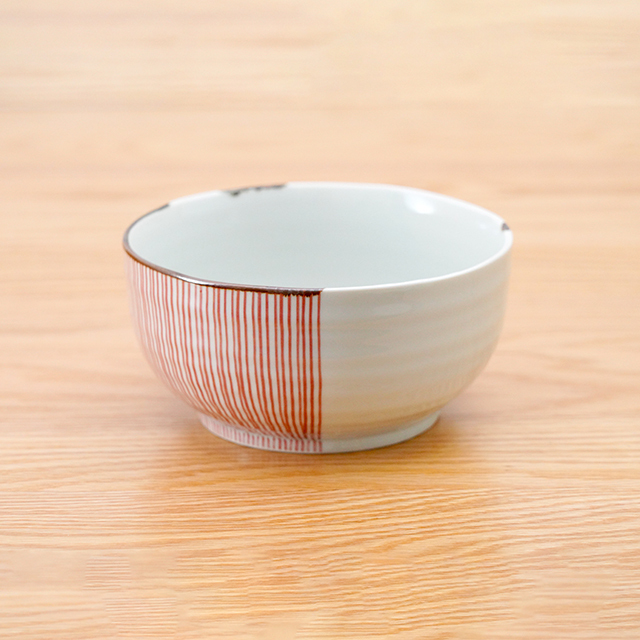 波佐見焼 福峰窯】ハーフライン 麺ドン(どんぶり)2色