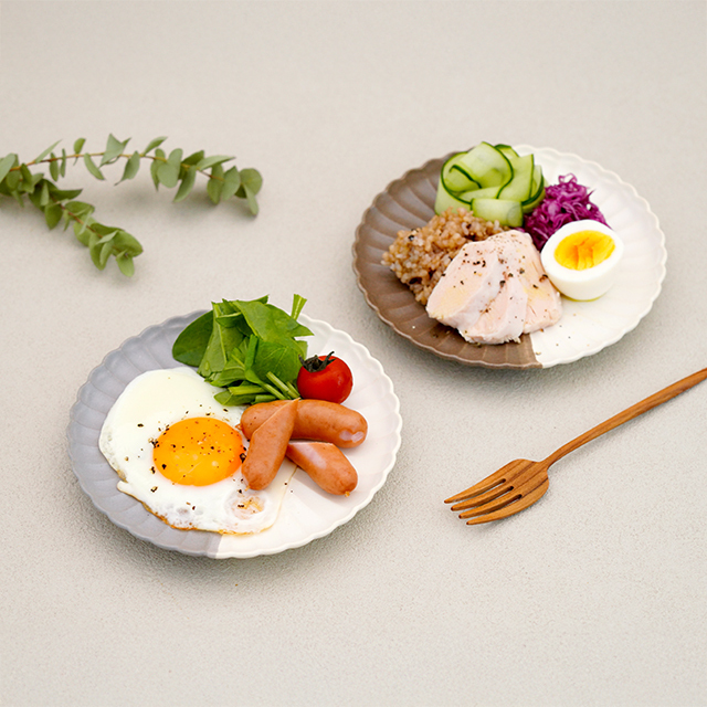 波佐見焼　団陶器　和食器　器　器好き　しのぎ　鎬　皿　取皿　丸皿　パン皿
