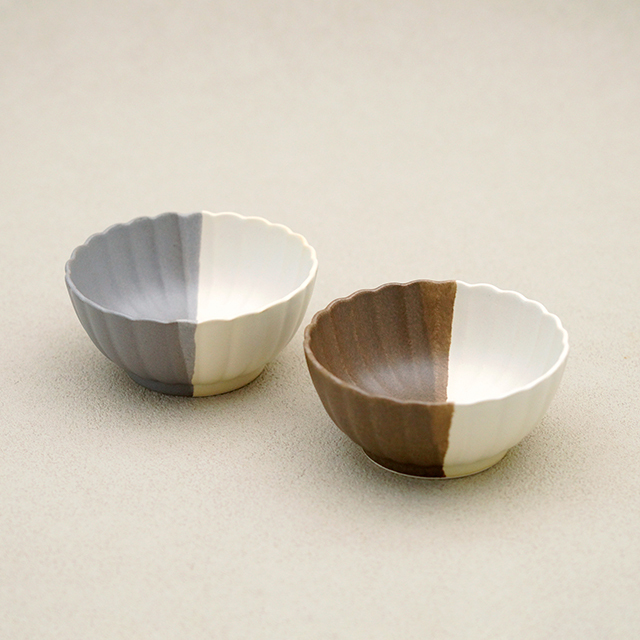 波佐見焼　団陶器　和食器　器　器好き　しのぎ　鎬　丸小付　小鉢　取鉢