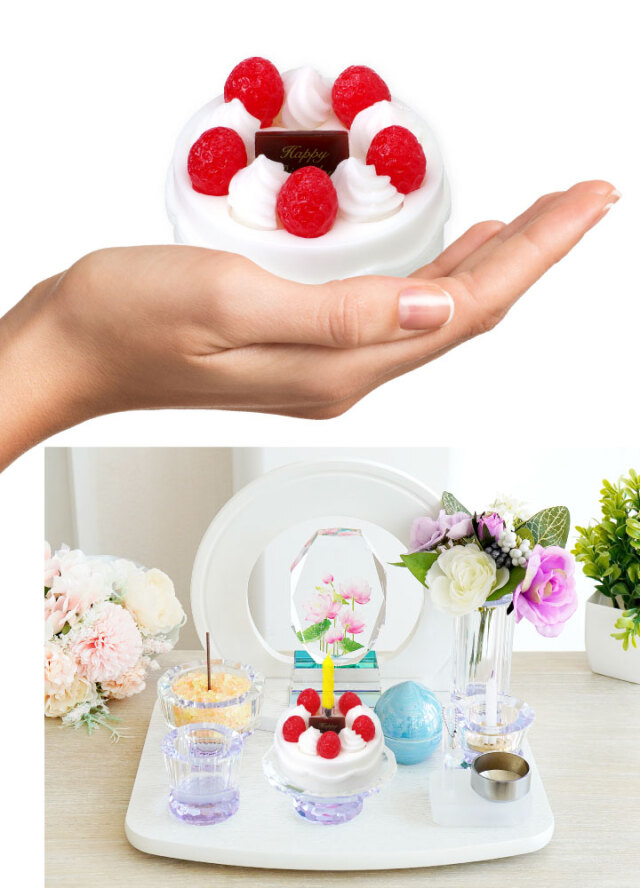 仏具 お供え 誕生日 ケーキ キャンドル ミニ 本物そっくり かわいい