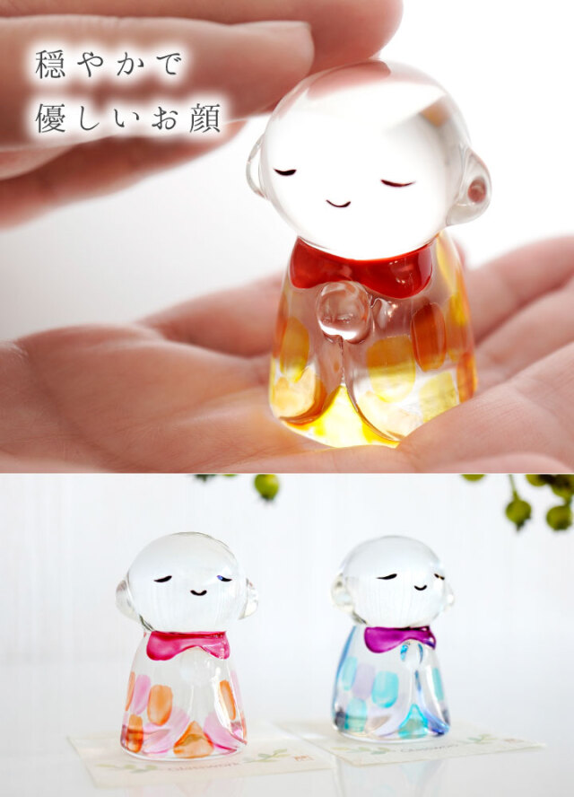 お地蔵さん 置物 クリスタル お地蔵様 見守り地蔵 彩 水子地蔵 水子供