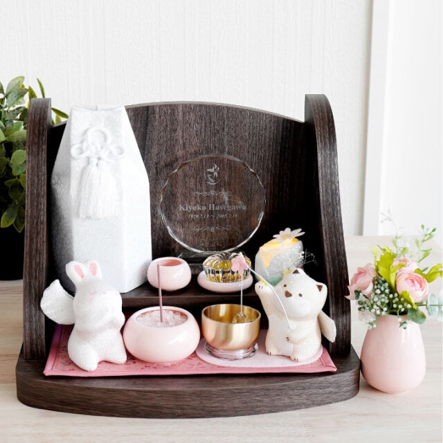 仏具 天使の子 おりん セット ちりめん ミニ 国産 日本製 犬 猫 水子供