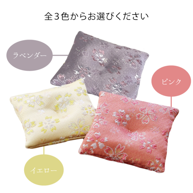 おりん 角座布団のおりんセット ピンク イエロー ラベンダー さくら柄