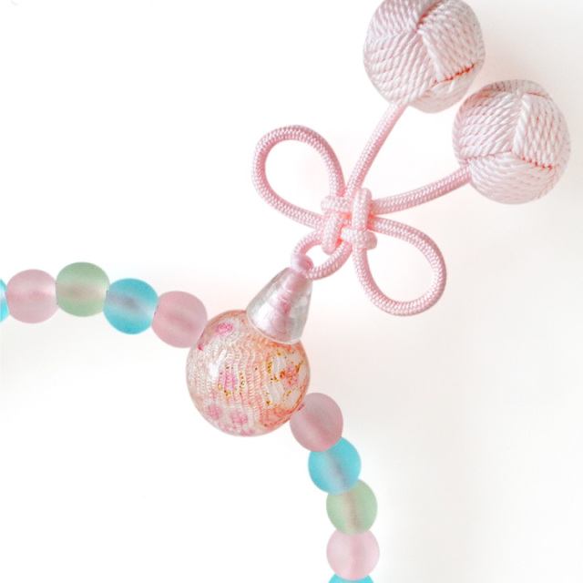 数珠 ミニ数珠 小さい さくらんぼ こどもじゅず 子供用 ピンク ブルー