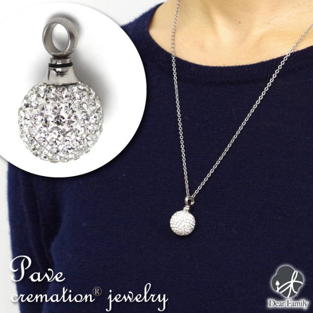 遺骨ペンダント クリメイションジュエリー パヴェ ボール オールステンレス ペンダント キーホルダー遺骨カプセル 遺骨ネックレス 手元供養 仏具 水子供養 水子 可愛い 天使ママ