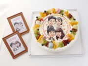 プリント似顔絵ケーキ （10号）大パーティ用 フォトスタンド付