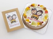 プリント似顔絵ケーキ （6号18ｃｍ） フォトスタンド付