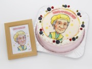プリント似顔絵ケーキ （7号21ｃｍ） フォトスタンド付
