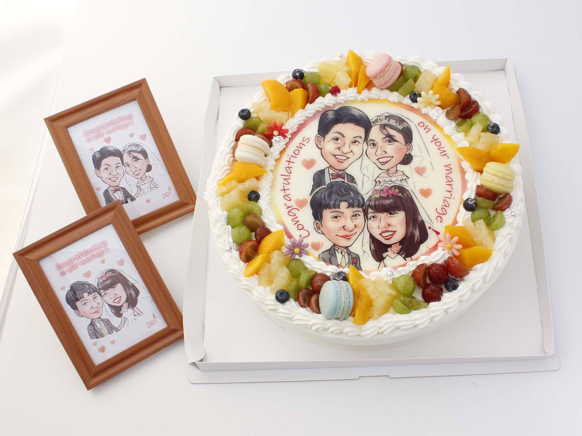 プリント似顔絵ケーキ （10号）大パーティ用 フォトスタンド付