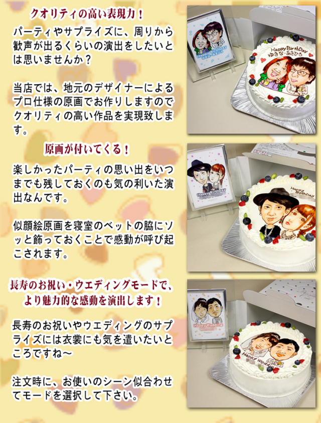 似顔絵ケーキオススメ本文