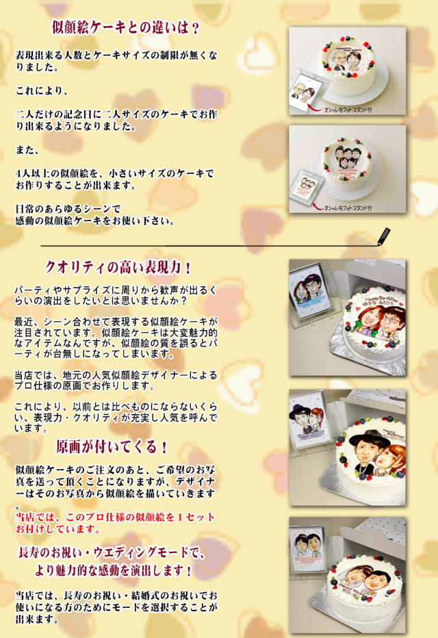 似顔絵ケーキオススメ本文