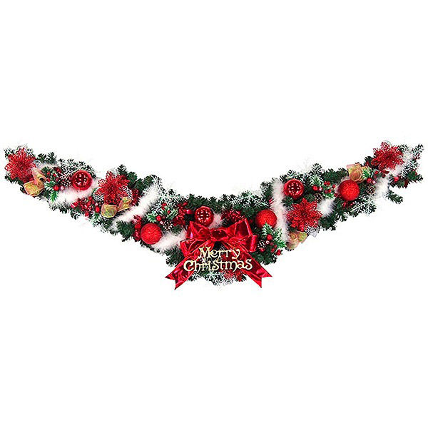 NEW 180cm クリスマスアレンジスワッグ ※他商品と同梱不可 7024 クリスマス スワッグ ガーランド 飾り付き 枝モール グリーン デコレーション 装飾 飾り