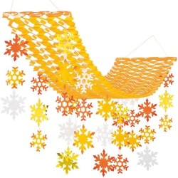 NEW ウォームスノーフレークプリーツハンガー ※他商品と同梱不可 1013 スノー 雪 結晶 クリスマス ウインター 飾り 装飾 ハンガー PH 販促グッズ 冬 店舗装飾