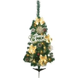 NEW 90cm ゴールドクリスマスツリーセット ※他商品と同梱不可 6283 クリスマス ツリー デコレーション SMD 装飾 飾り 緑 グリーン 手間なし 簡単 飾り付き USB