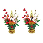 NEW 新春扇門松 2個セット ※他商品と同梱不可 1218 お正月 デコレーション 飾り 門松 角松 飾り 装飾 迎春