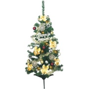 NEW 120cm ゴールドクリスマスツリーセット ※他商品と同梱不可 6284 クリスマス ツリー デコレーション SMD 装飾 飾り 緑 グリーン 手間なし 簡単 飾り付き USB