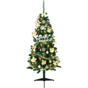 NEW 180cm ゴールドクリスマスツリーセット ※他商品と同梱不可 6286 クリスマス ツリー デコレーション SMD 装飾 飾り 緑 グリーン 手間なし 簡単 飾り付き USB
