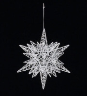 30cmワイヤースパイクスター グリッター ホワイト OXM1136SWH クリスマス デコレーション 飾り オーナメント ワイヤースパイクスター 星 スター