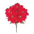 クラシカルポインセチアブッシュ *6 FLB8136  造花 ブッシュ 束 アートフラワー