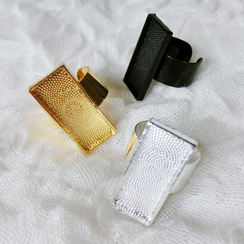 リング18 合金素材 スクエア