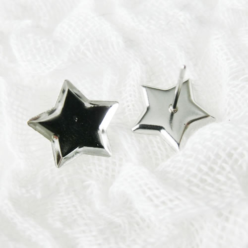 スタッドピアス 16 シルバー ステンレス 星 スター