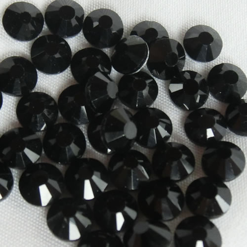 高品質ガラス フラットストーン ジェットブラック