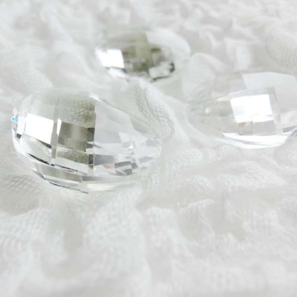 ペンダントトップ・クリスタルパーツ しずく クリア ガラス素材 ハンド