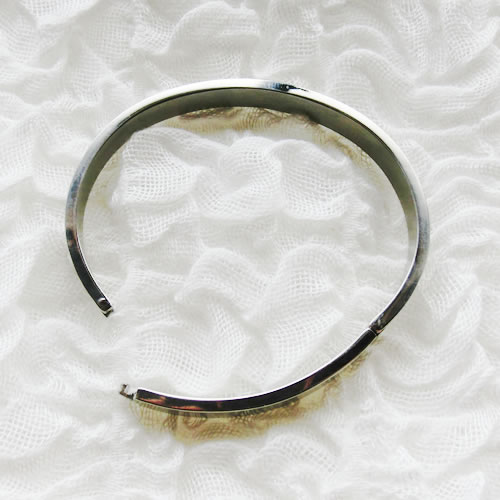 ステンレスブレスレット13 8mm幅 シルバー ハーフエタニティ