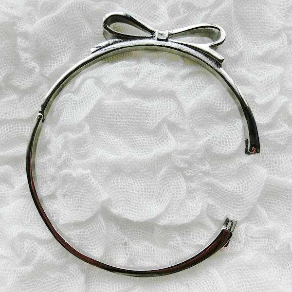 ステンレス バン グル リボン 開閉 式