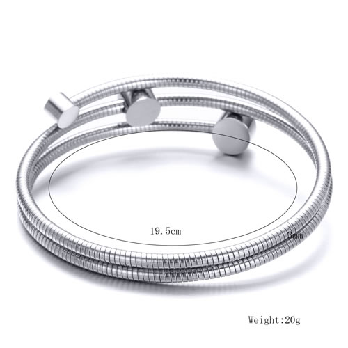 【公式】 ステンレスブレスレット34 3mm幅 丸 円 螺旋 ワイヤー シルバー アクセサリー