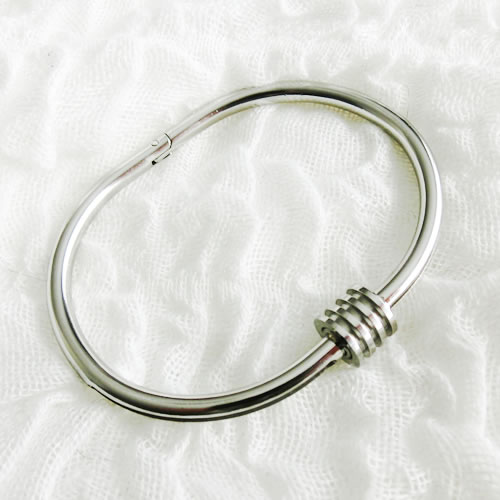 ステンレスブレスレット36 4mm幅 シルバー ゴールド ピンク ネジ開閉式