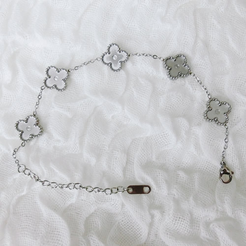 ステンレスブレスレット40 両面 四つ葉 チェーン ステンレス素材 