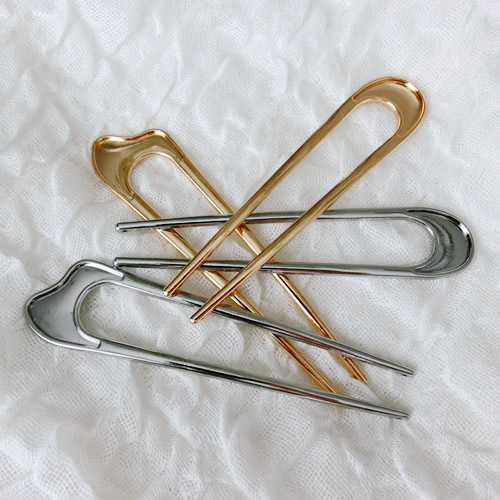ヘアピン13 U字型 ヘアフォーク シルバー ゴールド 合金
